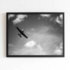 Quadro Fotografia Avião Voando 45x34cm - Com Vidro Moldura:ma