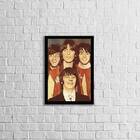 Quadro Fotografia Beatles 24x18cm Moldura:madeira Preta
