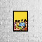 Quadro Fotografia Beatles Amarelo 45x34cm - Com Vidro Moldura