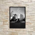 Quadro Fotografia Bh- Praça 7 33x24cm Moldura:madeira Branca