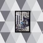 Quadro Fotografia Bicicleta Azul 33x24cm - Com Vidro Moldura: