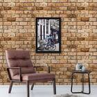 Quadro Fotografia Bicicleta Azul 45x34cm - Com Vidro Moldura: