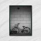 Quadro Fotografia Bicicleta Muro 45x34cm - Com Vidro Moldura: