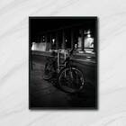 Quadro Fotografia Bicicleta Pneu Furado 33x24cm - Com Vidro M