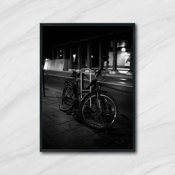 Quadro Fotografia Bicicleta Pneu Furado 33x24cm - Com Vidro M