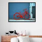Quadro Fotografia Bicicleta Vermelha 24x18cm Moldura:madeira