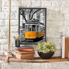 Quadro Fotografia Bonde Amarelo 24x18cm - Com Vidro Moldura:m