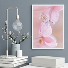 Quadro Fotografia Borboleta Rosa 24x18cm Moldura:madeira Bran