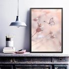 Quadro Fotografia Borboleta Suave Rosa 24x18cm Moldura:madeir