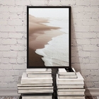 Quadro Fotografia Branca Bege Marrom Praia Mar 24x18cm - Com