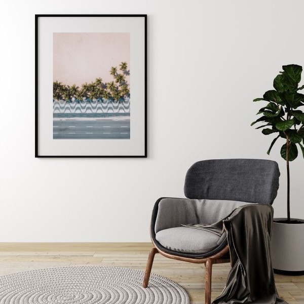 Quadro Fotografia Calçada De Copacabana - 60x48cm Moldura:mad