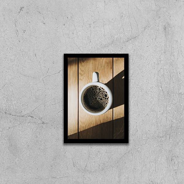 Quadro Fotografia Caneca De Café 24x18cm Moldura:madeira Bran