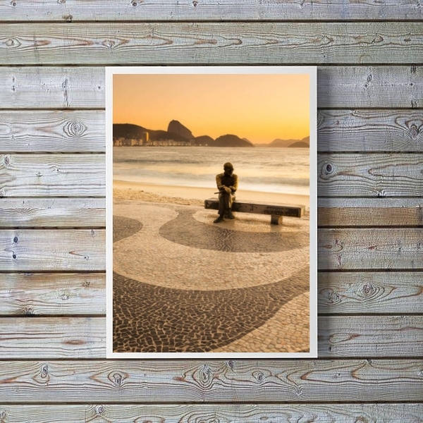 Quadro Fotografia Carlos Drummond De Andrade Copacabana 45x34