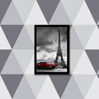 Quadro Fotografia Carro Vermelho Torre Eiffel 24x18cm - Com V