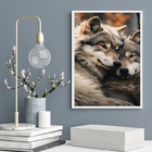 Quadro Fotografia Casal De Lobos 45x34cm - Com Vidro Moldura: