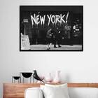 Quadro Fotografia Cena New York 33x24cm - Com Vidro Moldura:m