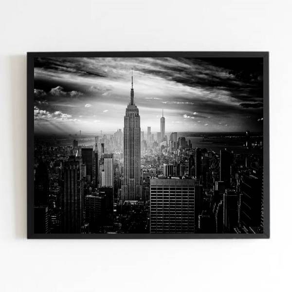 Quadro Fotografia Cidade New York 24x18cm Moldura:madeira Bra