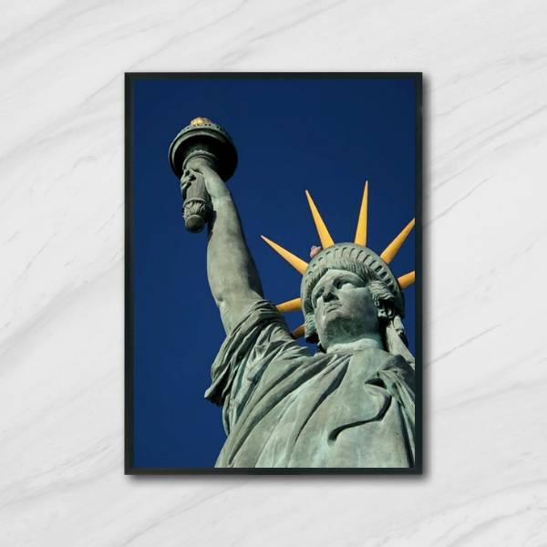 Quadro Fotografia Colorida Estátua Da Liberdade 33x24cm - Com