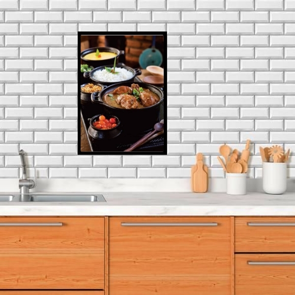 Quadro Fotografia Comida Mineira 24x18cm Moldura Branca