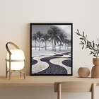 Quadro Fotografia Copacabana Preto E Branco 24x18cm Moldura:m
