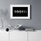 Quadro Fotografia Fases Da Lua - 60x48cm Moldura:madeira Preta