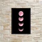 Quadro Fotografia Fases Da Lua Rosa 33x24cm Moldura:madeira P