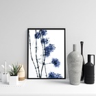 Quadro Fotografia Flores Do Campo Azul 45x34cm Moldura Preta