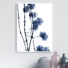 Quadro Fotografia Flores Do Campo Azul 45x34cm Moldura Preta