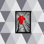 Quadro Fotografia Folha Maple Vermelha 24x18cm - Com Vidro Mo