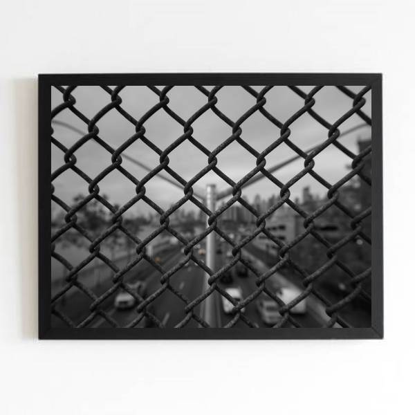 Quadro Fotografia Grade 33x24cm - Com Vidro Moldura:madeira P