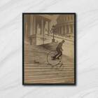 Quadro Fotografia Homem Antigo De Bicicleta 24x18cm - Com Vid