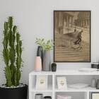 Quadro Fotografia Homem Antigo De Bicicleta 45x34cm - Com Vid