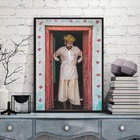 Quadro Fotografia Homem Indiano 33x24cm - Com Vidro Moldura:m
