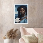 Quadro Fotografia Iemanjá 24x18cm - Com Vidro Moldura:madeira