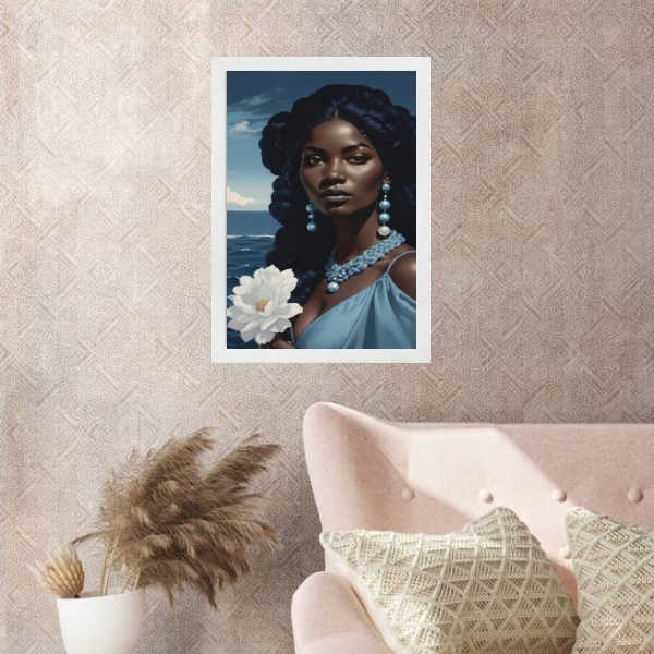 Quadro Fotografia Iemanjá 24x18cm - Com Vidro Moldura:madeira