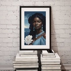 Quadro Fotografia Iemanjá Negra - 60x48cm Moldura:madeira Bra