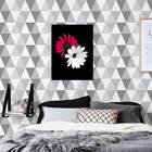 Quadro Fotografia Margarida Vermelha E Branca 45x34cm - Com V