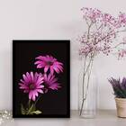 Quadro Fotografia Margaridas Roxas 33x24cm - Com Vidro Moldur