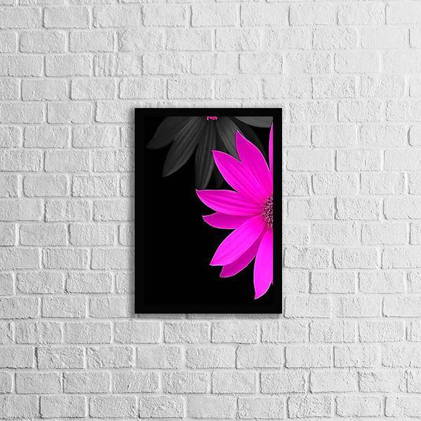 Quadro Fotografia Meia Flor Rosa 24x18cm Moldura:madeira Bran