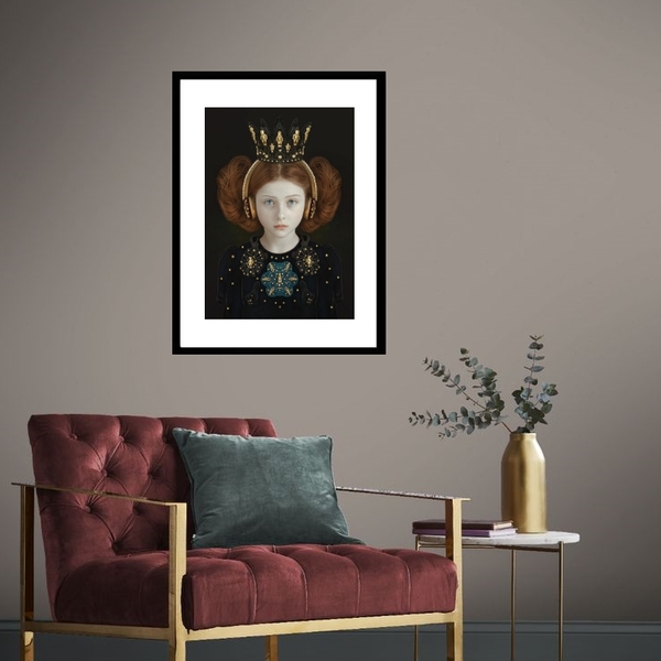 Quadro Fotografia Menina Fone Ouvido - 60x48cm Moldura:madeir