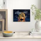 Quadro Fotografia Noite Na Ilha 33x24cm - Com Vidro Moldura:m