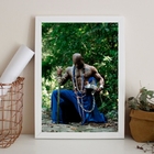 Quadro Fotografia Ogum 45x34cm Moldura:madeira Preta