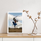 Quadro Fotografia Ogum Menino 33x24cm Moldura:madeira Preta