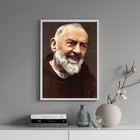Quadro Fotografia Padre Pio 45x34cm - Com Vidro Moldura:madei