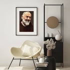 Quadro Fotografia Padre Pio - 60x48cm Moldura:madeira Preta