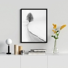 Quadro Fotografia Paisagem Neve Árvore 33x24cm Moldura:madeir