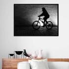 Quadro Fotografia Pessoa Pedalando 24x18cm - Com Vidro Moldur