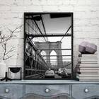 Quadro Fotografia Ponte De Brooklyn 24x18cm Moldura:madeira B