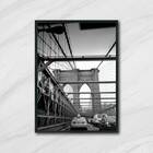 Quadro Fotografia Ponte De Brooklyn 45x34cm - Com Vidro Moldu