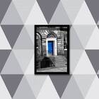 Quadro Fotografia Porta Azul 33x24cm - Com Vidro Moldura:made
